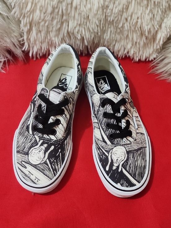 Vans Shoes - Vans Era MoMA Edvard Munch Canvas Sneakers in Black and White with Graphic Print